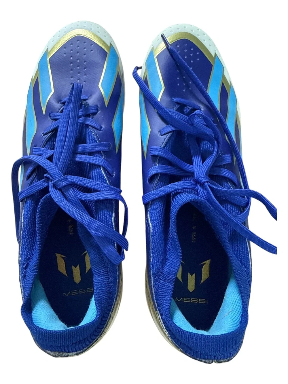 Adidas X Crazyfast League Messi Men’s Blue White Lace-Up Soccer Cleats